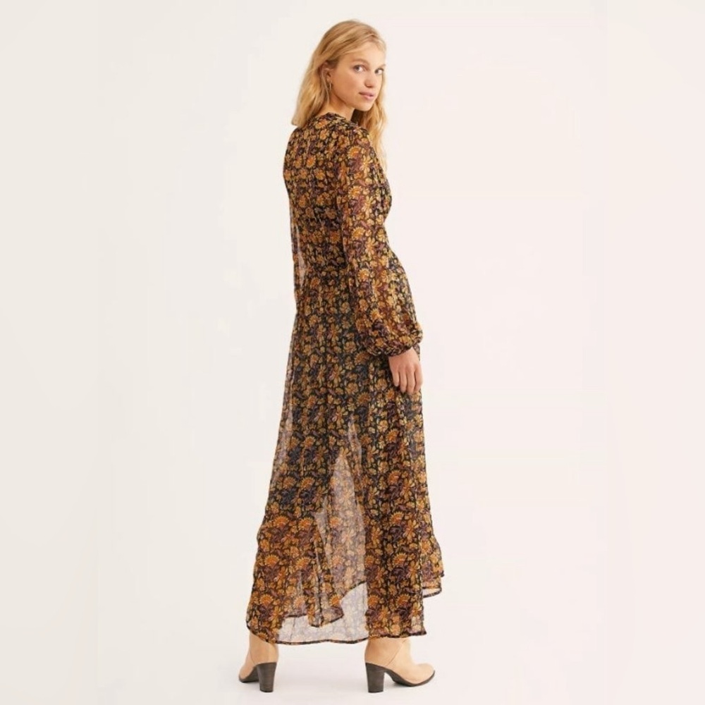 FREE PEOPLE VALERIE DUSTER MAXI SHIRT TOP LARGE - Picture 5 of 5